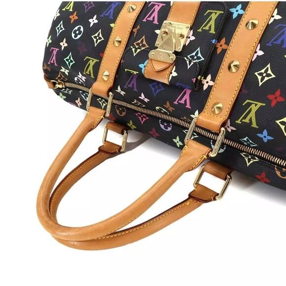 LOUIS VUITTON Monogram Multi Color Keepall 45 Luggage Noir M92640 Purse - Picture 5 of 8